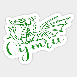 GREEN CYMRU DRAIG GOCH RED DRAGON Sticker